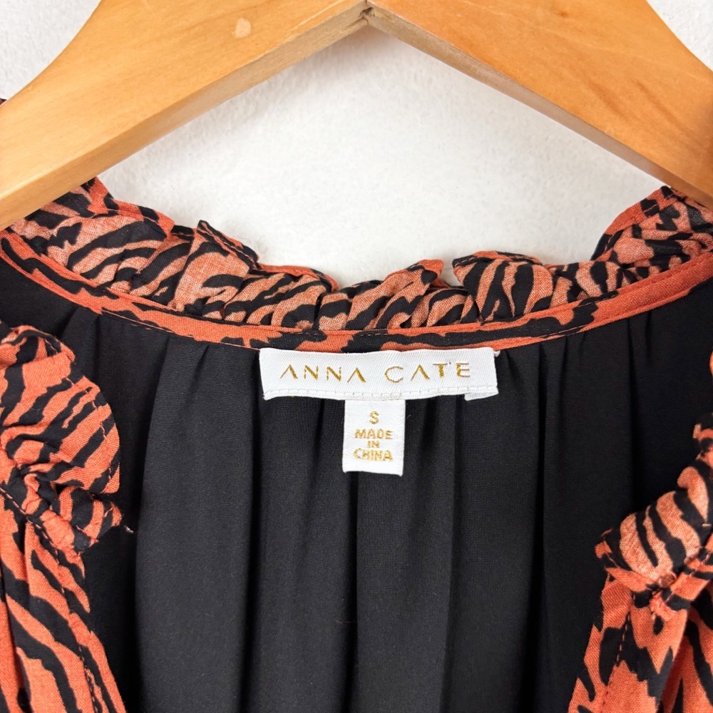 Anna Cate Elizabeth Tiger Print Long Sleeve Mini Dress Sz XS - Picture 7 of 13